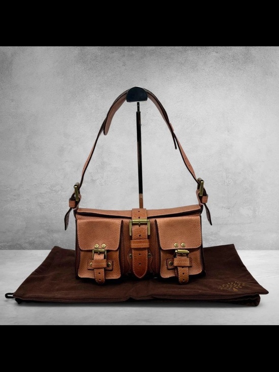 Mulberry Handbags - Mulberry Tan Leather Dual-Pocket Shoulder Bag